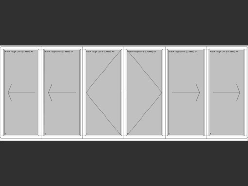 6183 x 2125mm White Aluminium 6 Panel Bifold door