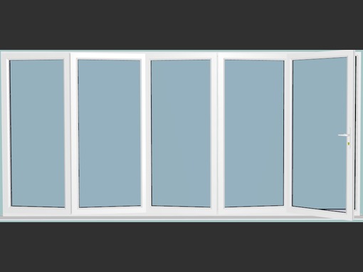 3990 x 2090 Veka Imagine White 5 Panel uPVC Bifold Door